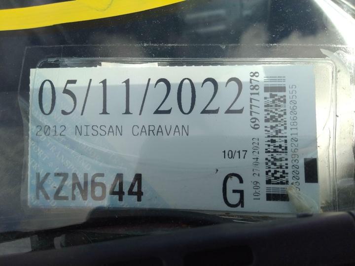 2012, Nissan, URVAN, E25 Van, VRE25-046676