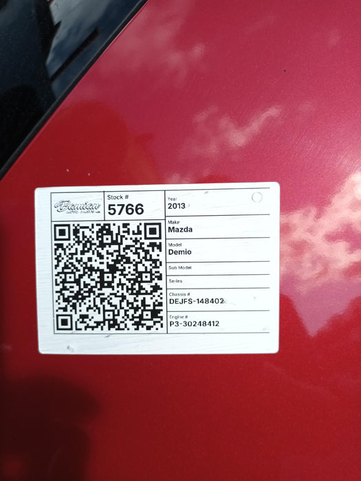 2013 Mazda 2 Demio DE  5766 - Used parts for sale