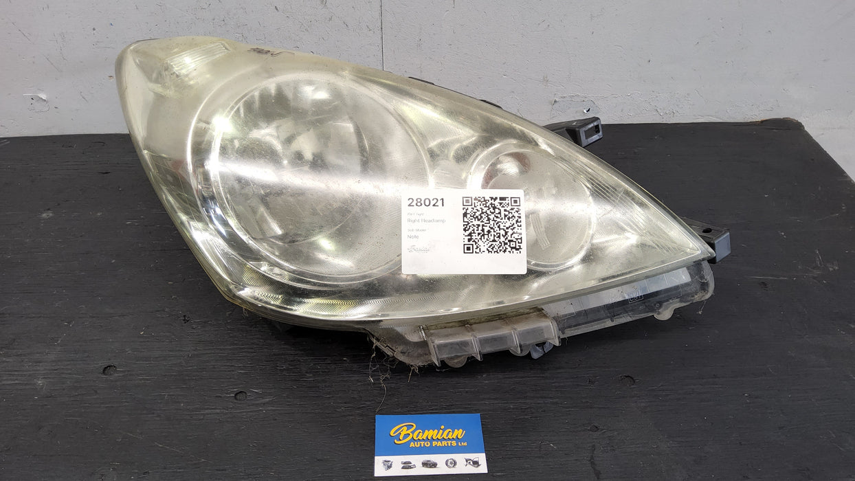 2011, Nissan, Note, Right Headlamp