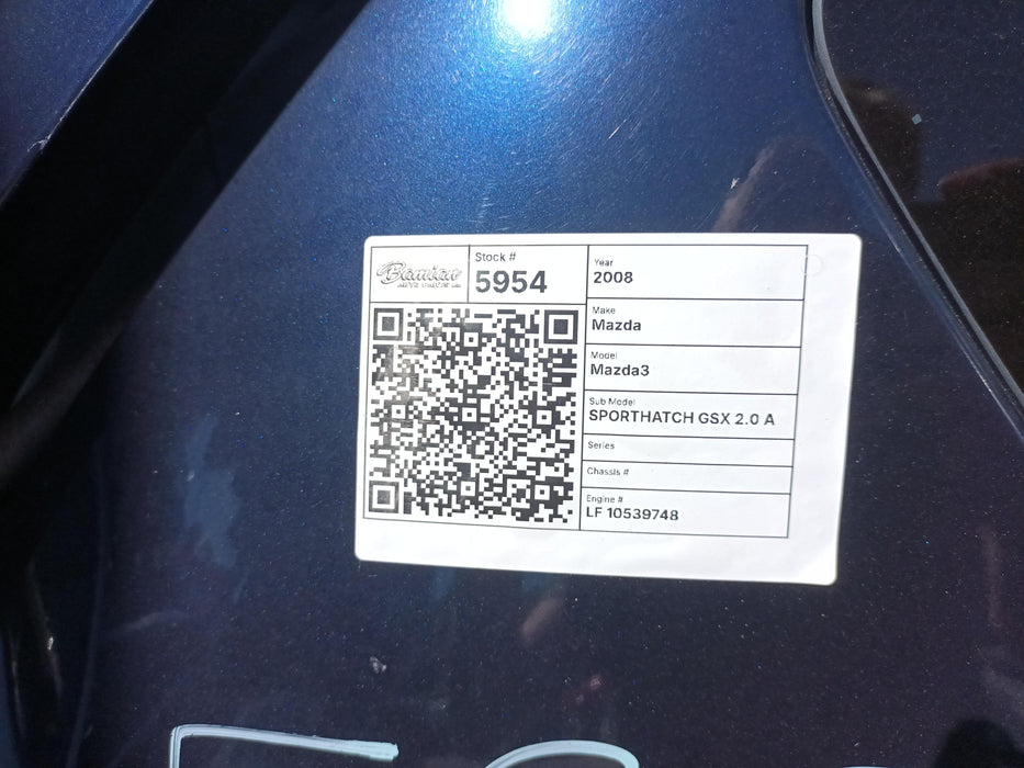 2008 Mazda Axela BK    5954 - Used parts for sale