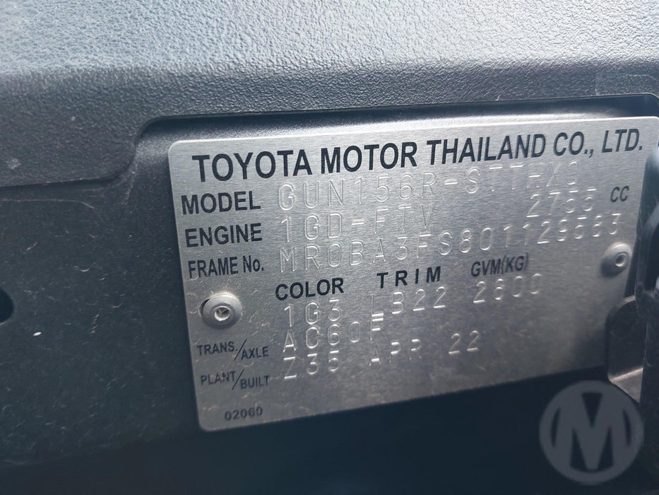 2022 Toyota Fortuner LIMITED 2.8DT/4WD  5403 - Used parts for sale