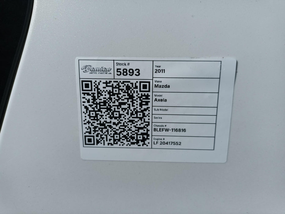 2011 Mazda Axela   5893 - Used parts for sale