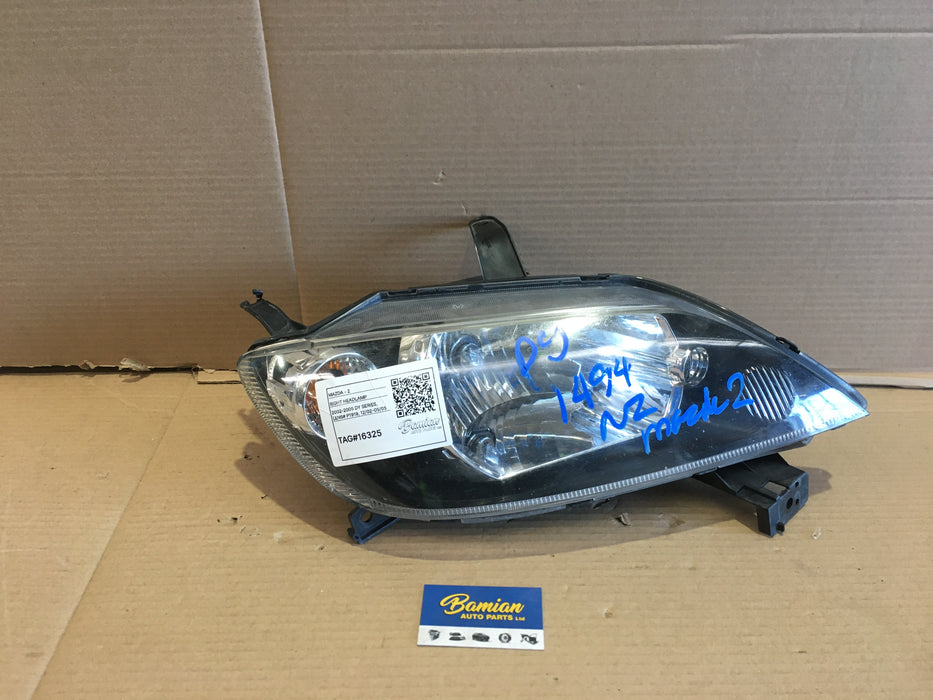 2005, Mazda, 2, DY, Right Headlamp