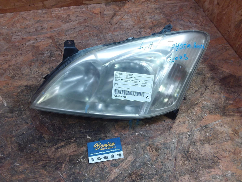 Toyota, Corolla, Allex, Left Headlamp