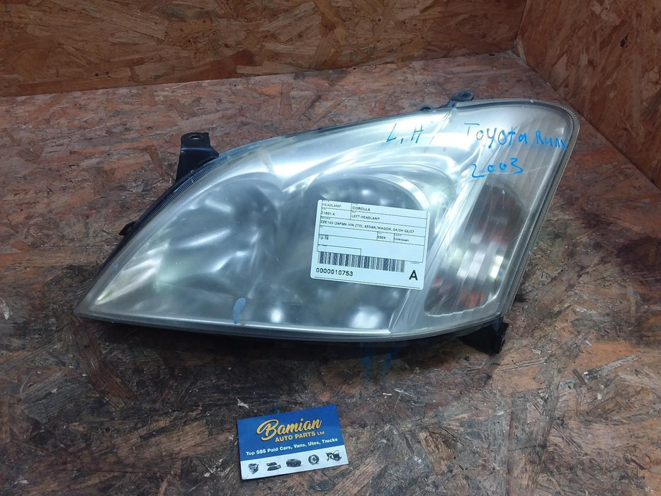 Toyota, Corolla, Allex, Left Headlamp